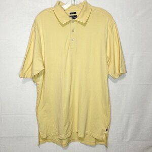 Adidas Men's Solid Yellow Short Sleeve 80's Two Ply Stretch Polo Size M